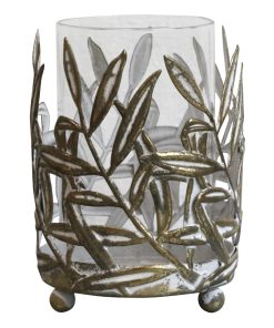 Alternative view of Windlicht blad goud klein