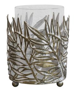 Alternative view of Windlicht blad goud groot