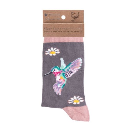 Wisteria Wishes hummingbird women socks